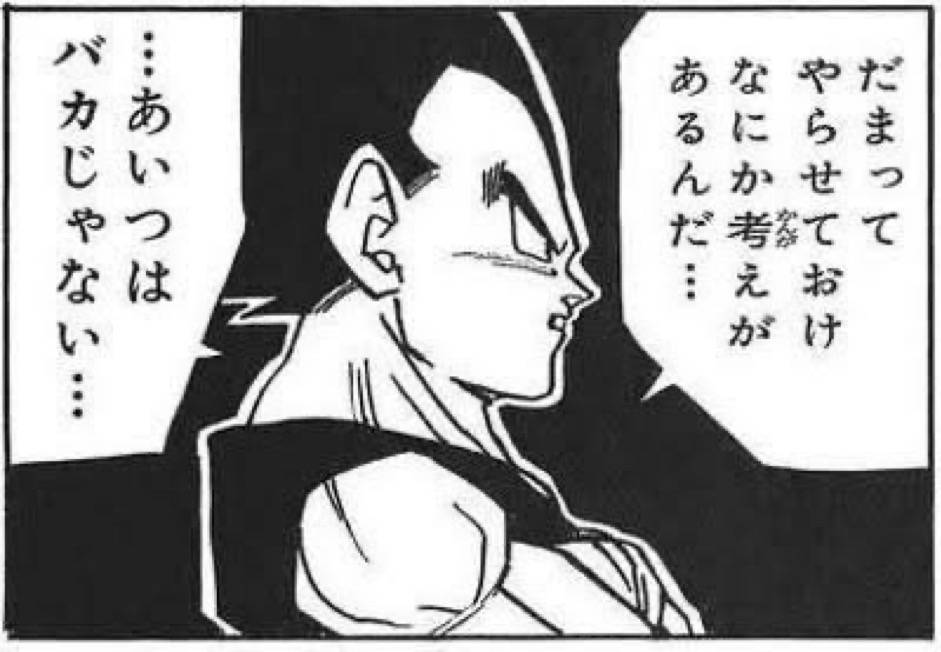 だまってやらせておけなにか考えがあるんだ... あいつはバカじゃない...